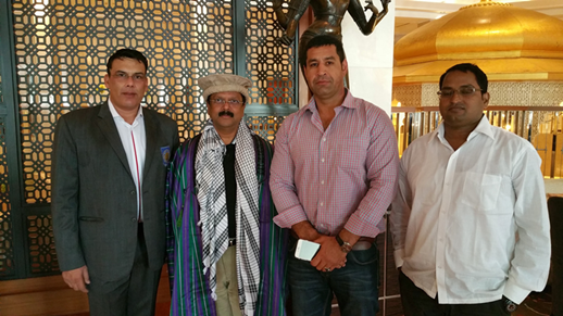 With the director of sports - sports authority of India and brother Bawar Khan hotak MP kabul president Afghanistan bodybuilding federation during the world championship Mumbai December 2014